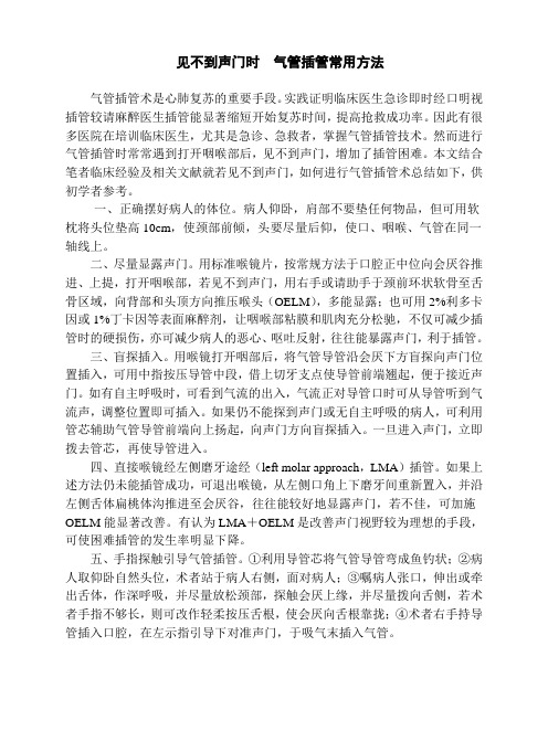 见不到声门 如何气管插管