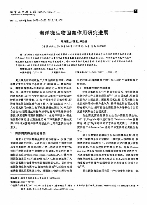 海洋微生物固氮作用研究进展