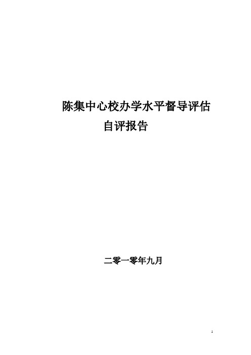 办学水平督导评估自查自评报告