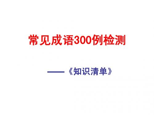 常见成语300例检测