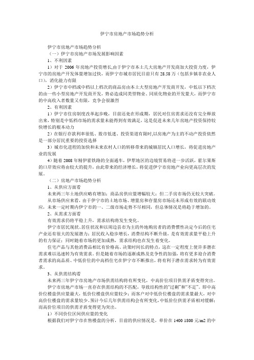 伊宁市房地产市场趋势分析