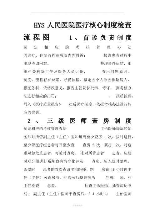 HYS人民医院医疗核心制度检查流程图