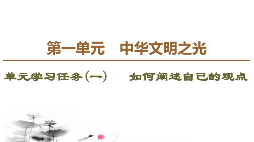 2019-2020学年高中新教材语文部编版必修下册课件：第1单元 单元学习任务(一) 如何阐述自己的观点