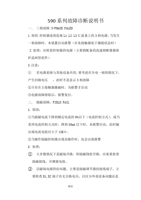 欧陆590系列故障诊断说明书、内含报警信息列表