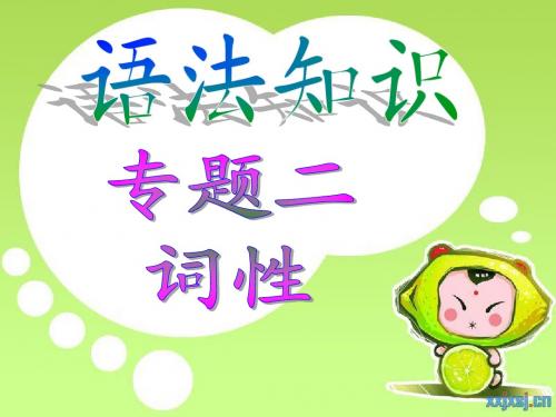 语法知识公开课专题二(词性)