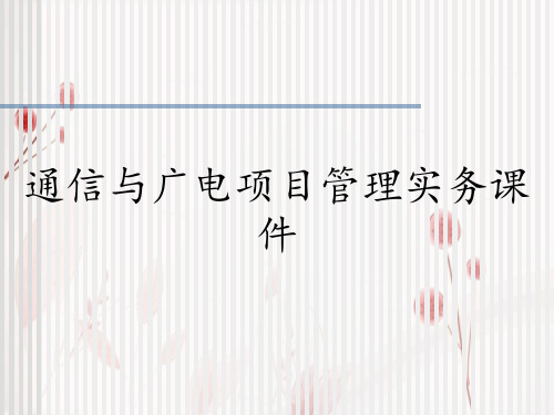 通信与广电项目管理实务课件