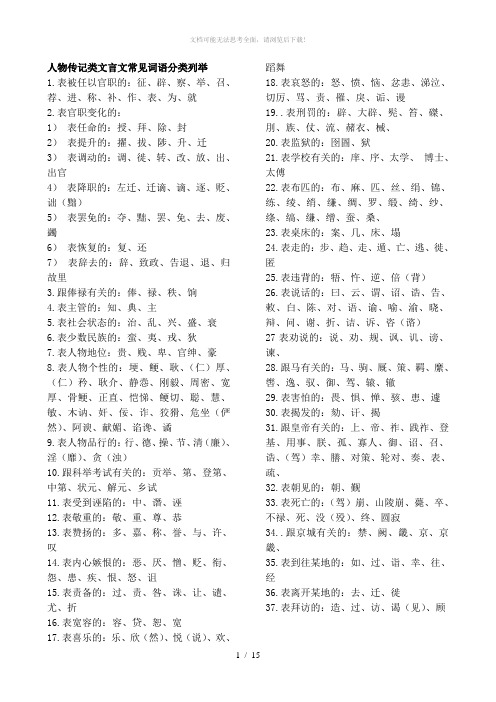 文言文常见词语分类列举