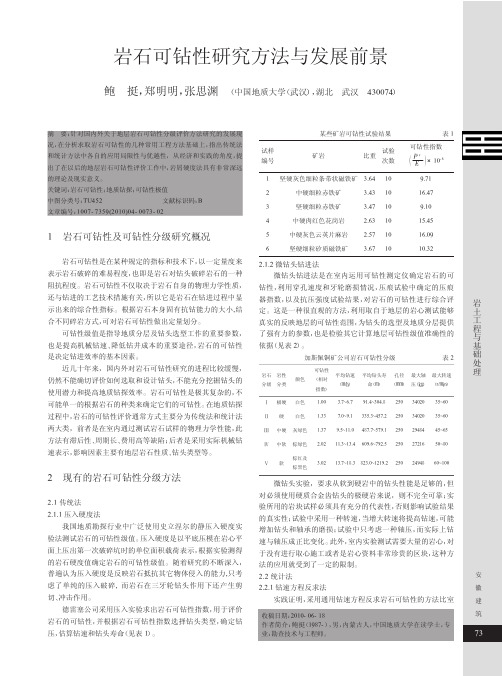 岩石可钻性研究方法与发展前景