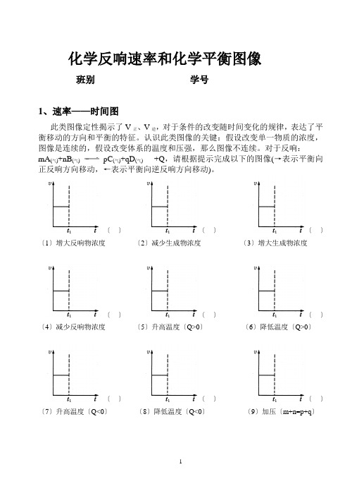 化学反应速率和化学平衡图像练习题