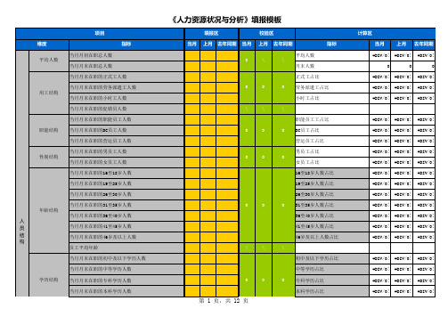 人力资源盘点填报模板