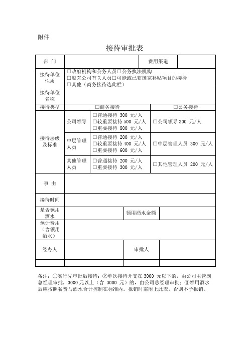 接待审批表