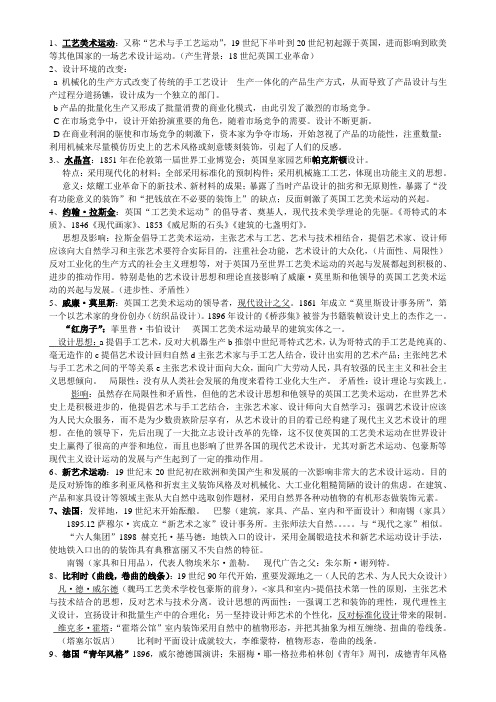 《工艺美术运动》考点总结