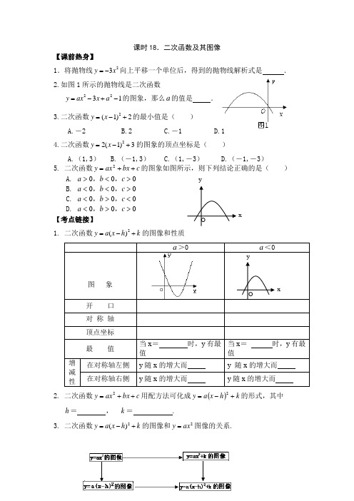 初三中考数学二次函数及其图像