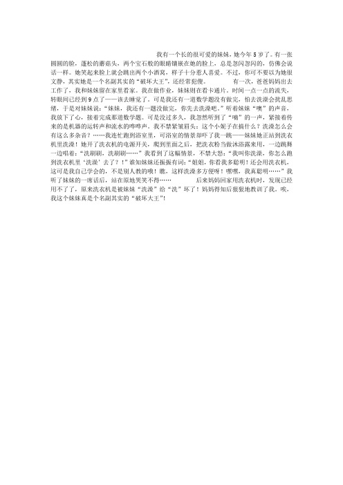 我家的“破坏大王”作文600字