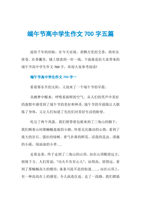 端午节高中学生作文700字五篇