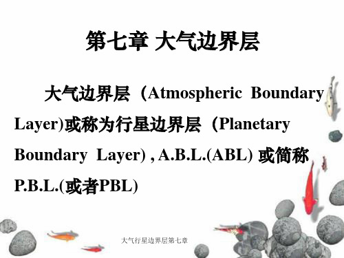 大气行星边界层第七章