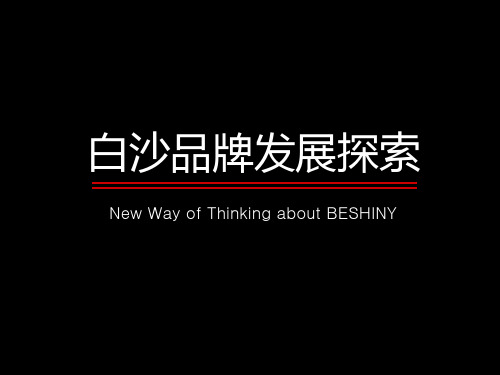 白沙品新牌发展探索分析(ppt 73页)