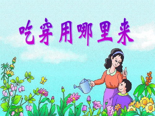 人教新课标小学四年级品德与社会下册《吃穿用哪里来》PPT