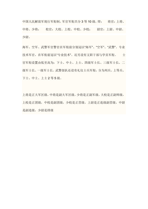 中国人民解放军现行军衔制