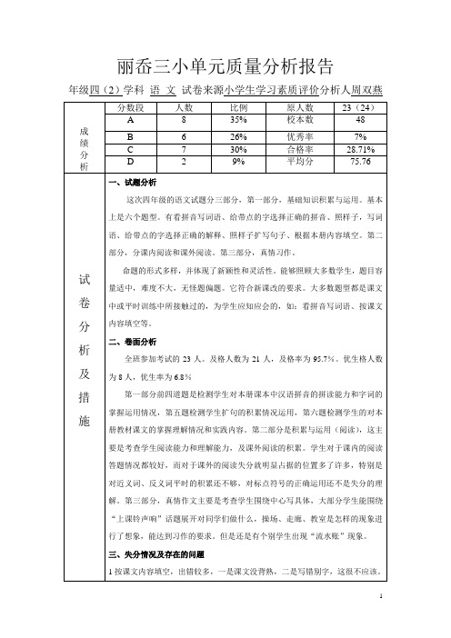 试卷质量分析1