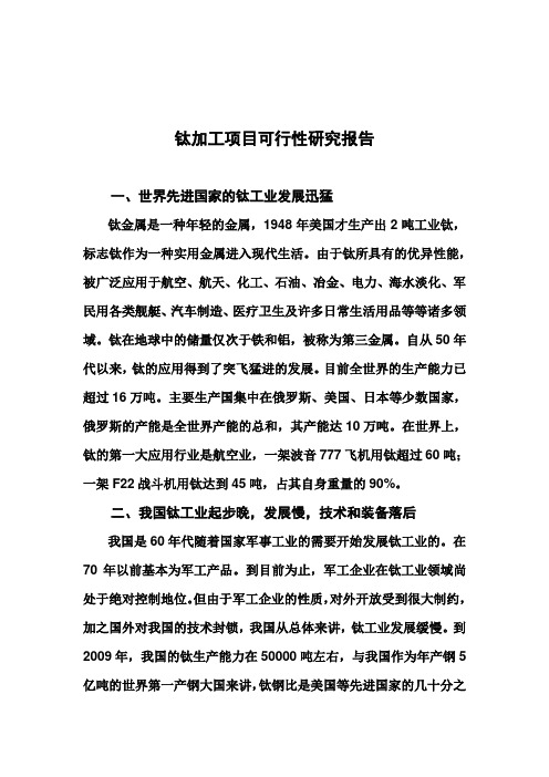 钛项目可行性研究