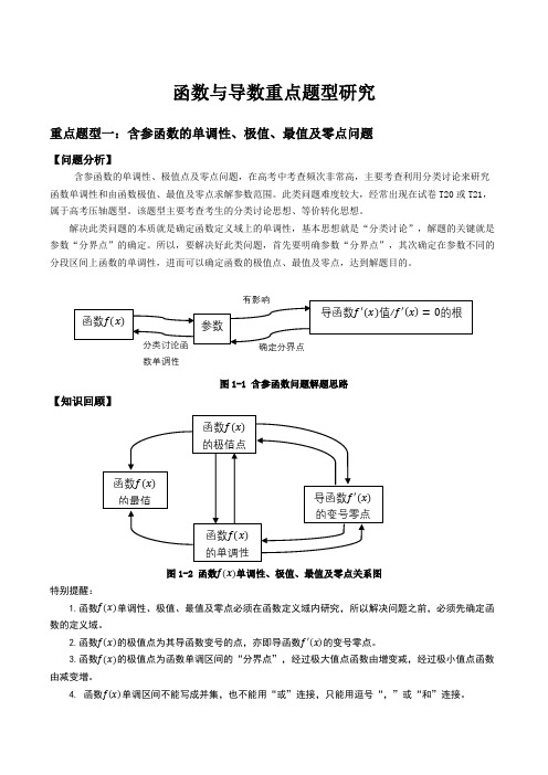 专题一函数与导数重点题型01：含参函数单调性、极值、零点问题研究-2021届高考数学一轮复习重点 )