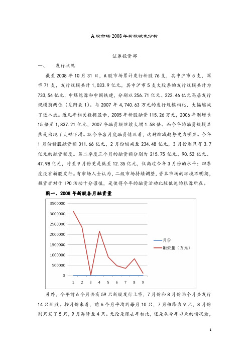 2019-2020年A股市场2008年新股破发分析.doc