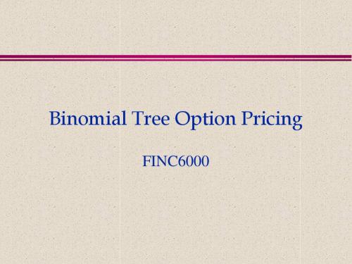 FINC6000_Quantitative Finance_2009 Semester 2_week 10_BinomialTree