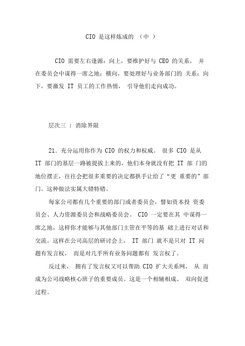 CIO是这样炼成的