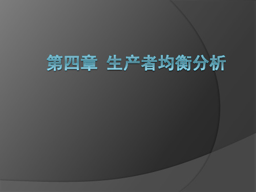 第四讲 生产者均衡分析-文档资料