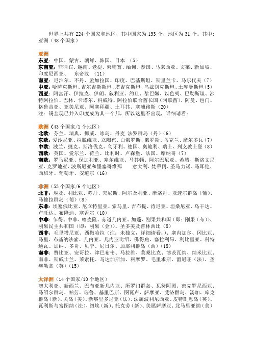 世界国家分布