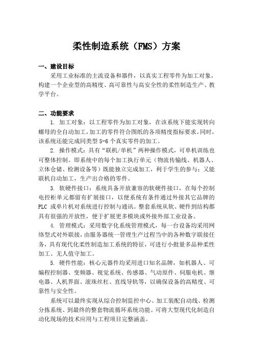 柔性制造系统FMS方案