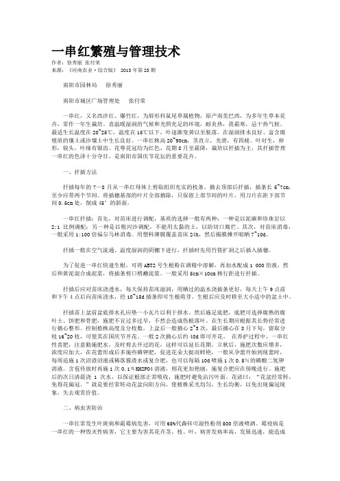 一串红繁殖与管理技术