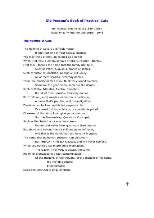 Old Possum's Book of Practical Cats