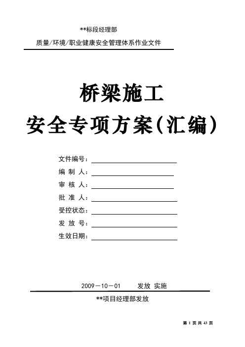 某项目桥梁施工安全专项方案