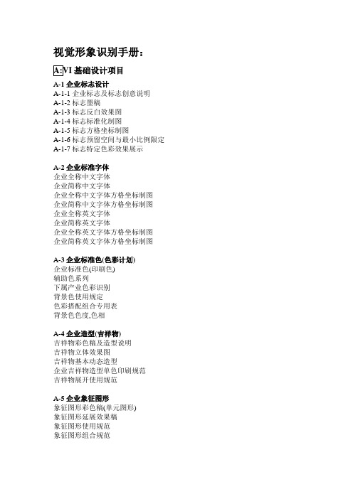完整的VI手册目录-修改