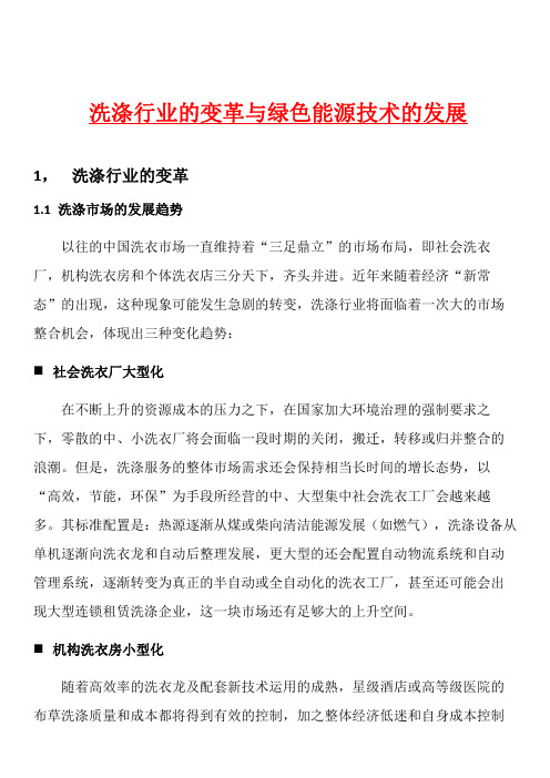洗涤行业的变革与绿色能源技术的发展