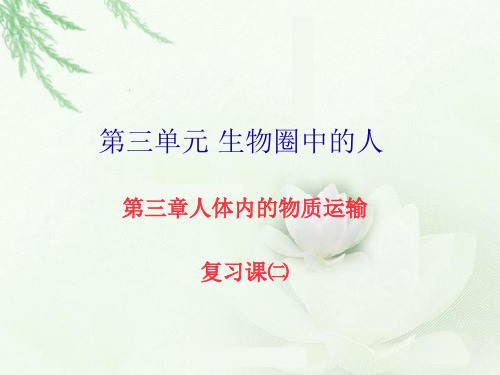 第三单元第三章人体内的物质运输(3_4)复习课-济南版七年级生物下册课件(共37张PPT)
