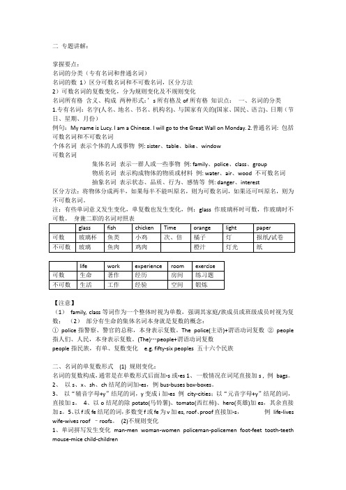 名词 专题讲解