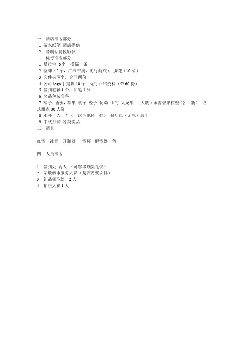会议准备清单