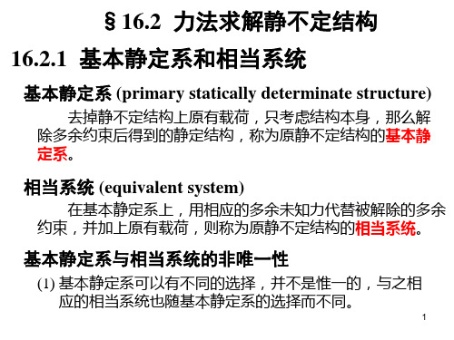 工程力学第16章2-力法求解静不定结构 修改稿