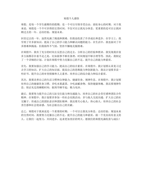 寒假个人感悟