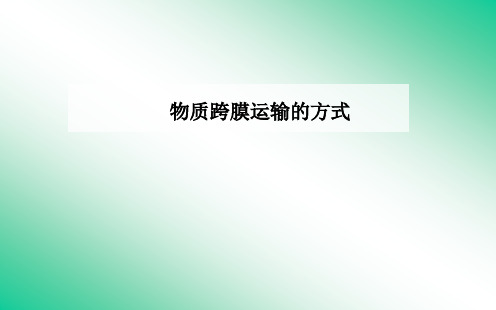 物质跨膜运输的方式 课件