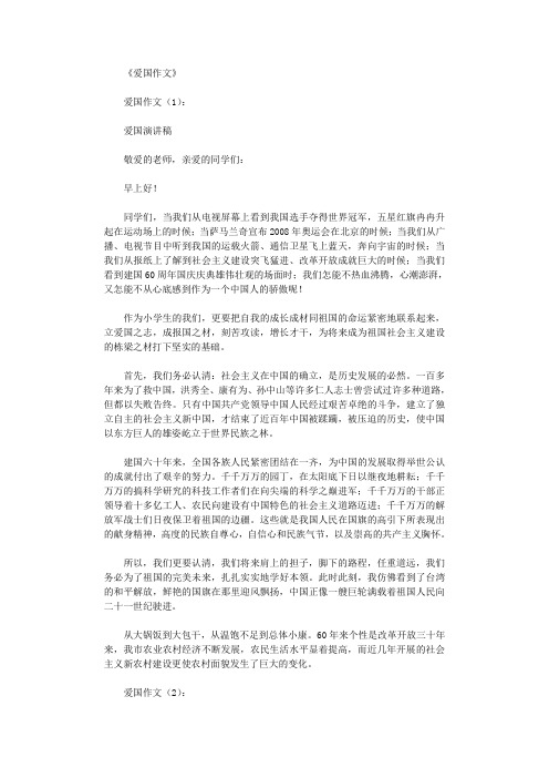 爱国作文20篇完整版