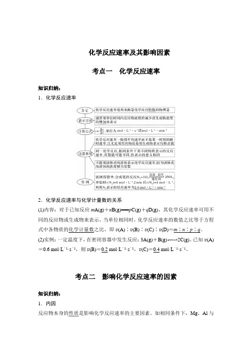 高考化学化学反应速率及其影响因素考点知识归纳