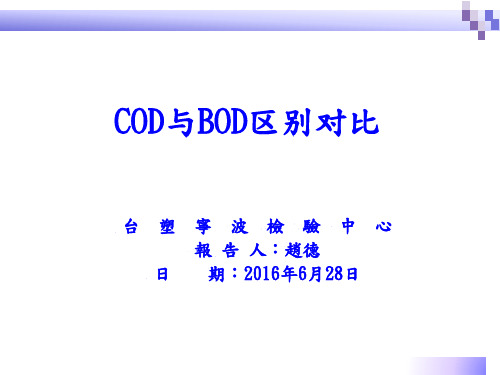 COD与BOD对比分析