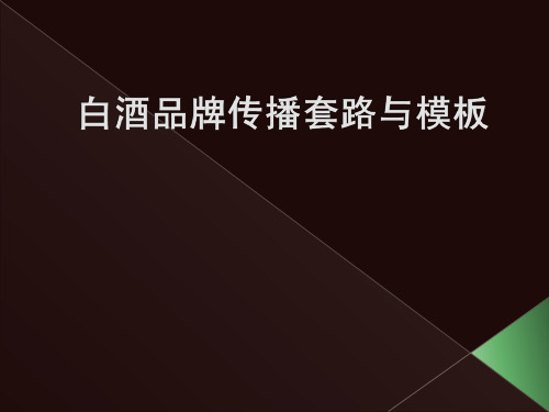 白酒品牌传播套路与模版 PPT