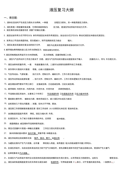 液压与气压传动复习要点