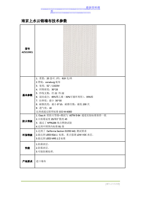 墙纸技术参数