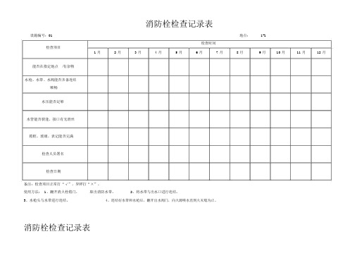 消防栓检查表格、完整